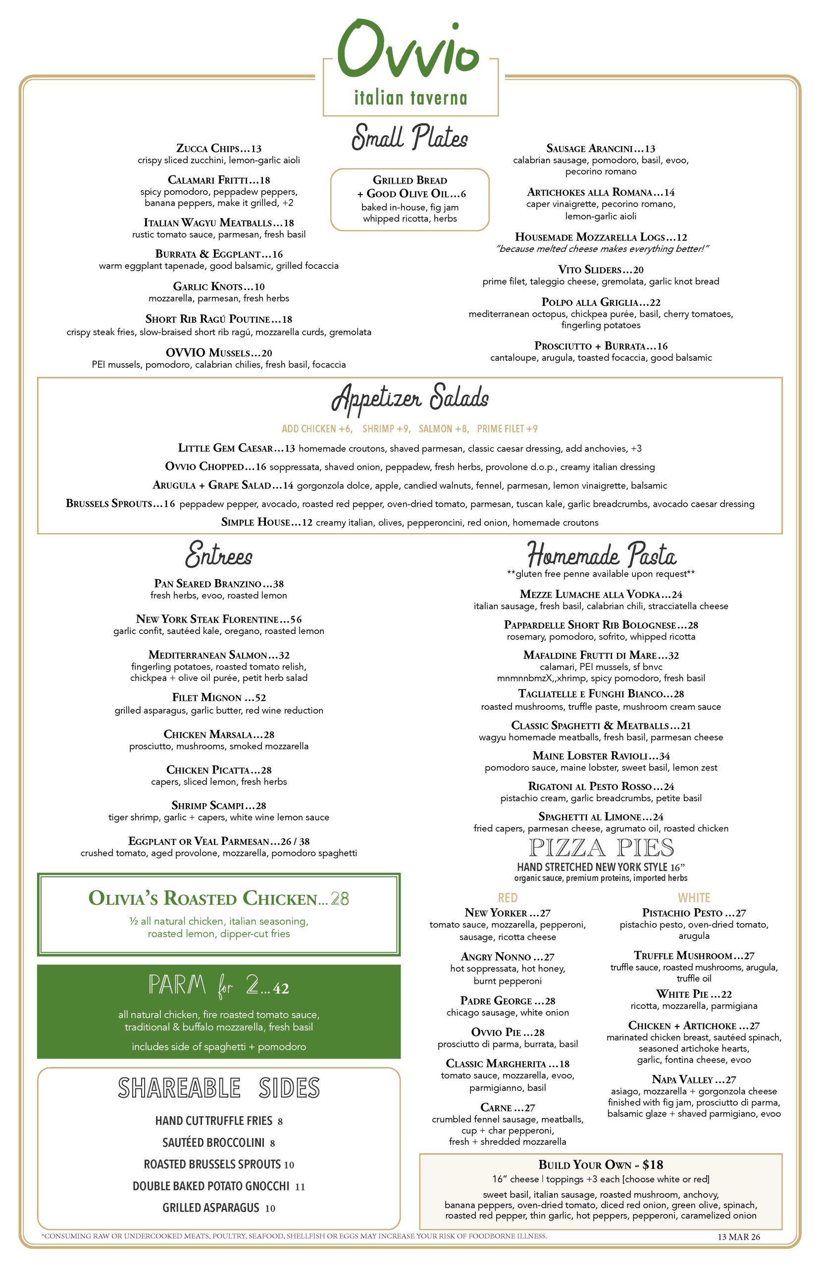 Dinner Menu 03.13.26 Page 1